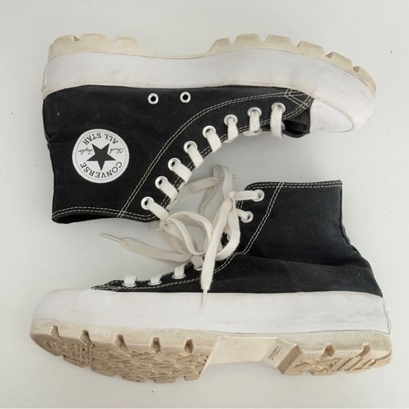 Converse All Star Lugged Platform Womens Size 9 Shoes Black White Athletic H-Top - Picture 5 of 10